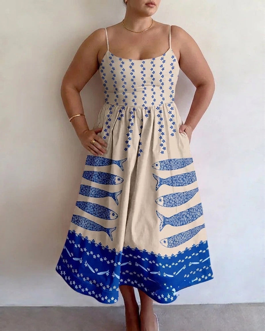 Elowette | Vestido Midi Puerto Azul