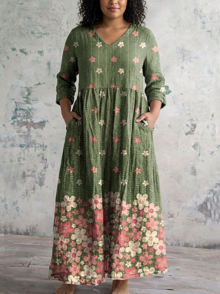 Vestido Largo Floración Pradera Verdalisa