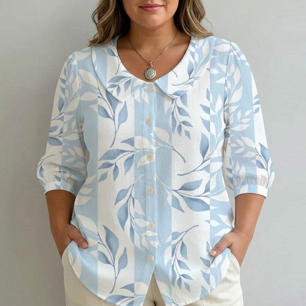 Camila | Camisa Casual con Estampado de Hojas