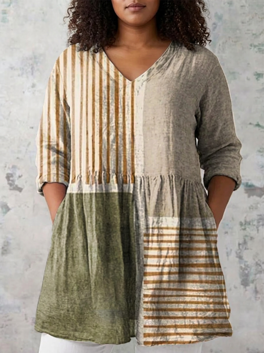 Blusa Larga con Escote en V Camille