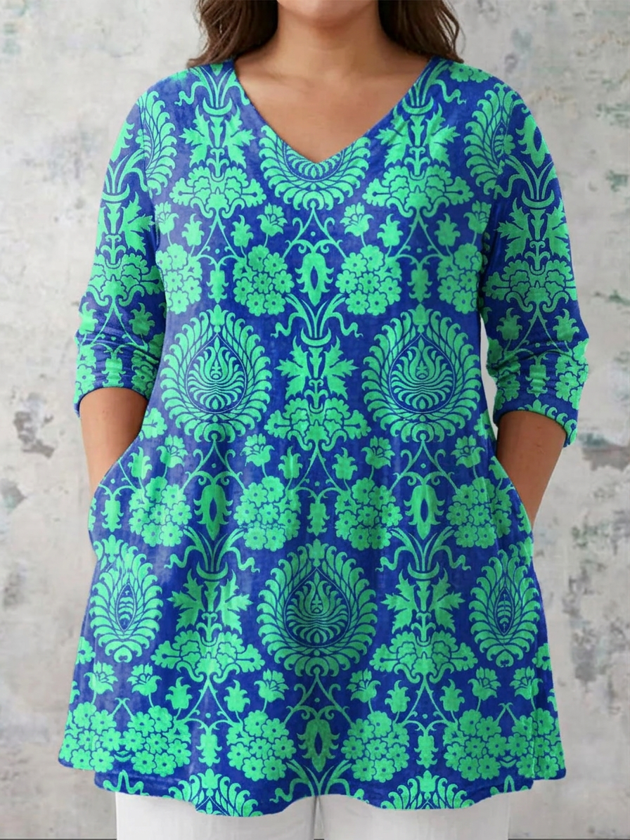 Ines | Long Blouse with V-Neck