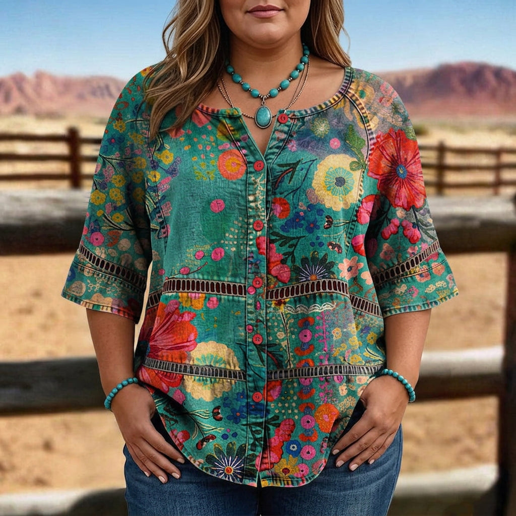 Emily | Blusa Floral Vintage