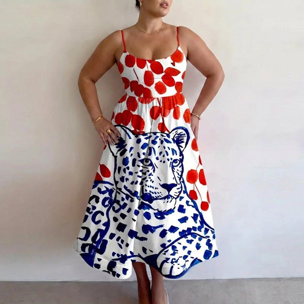 Zarelle | Vestido Midi Estampado Salvaje