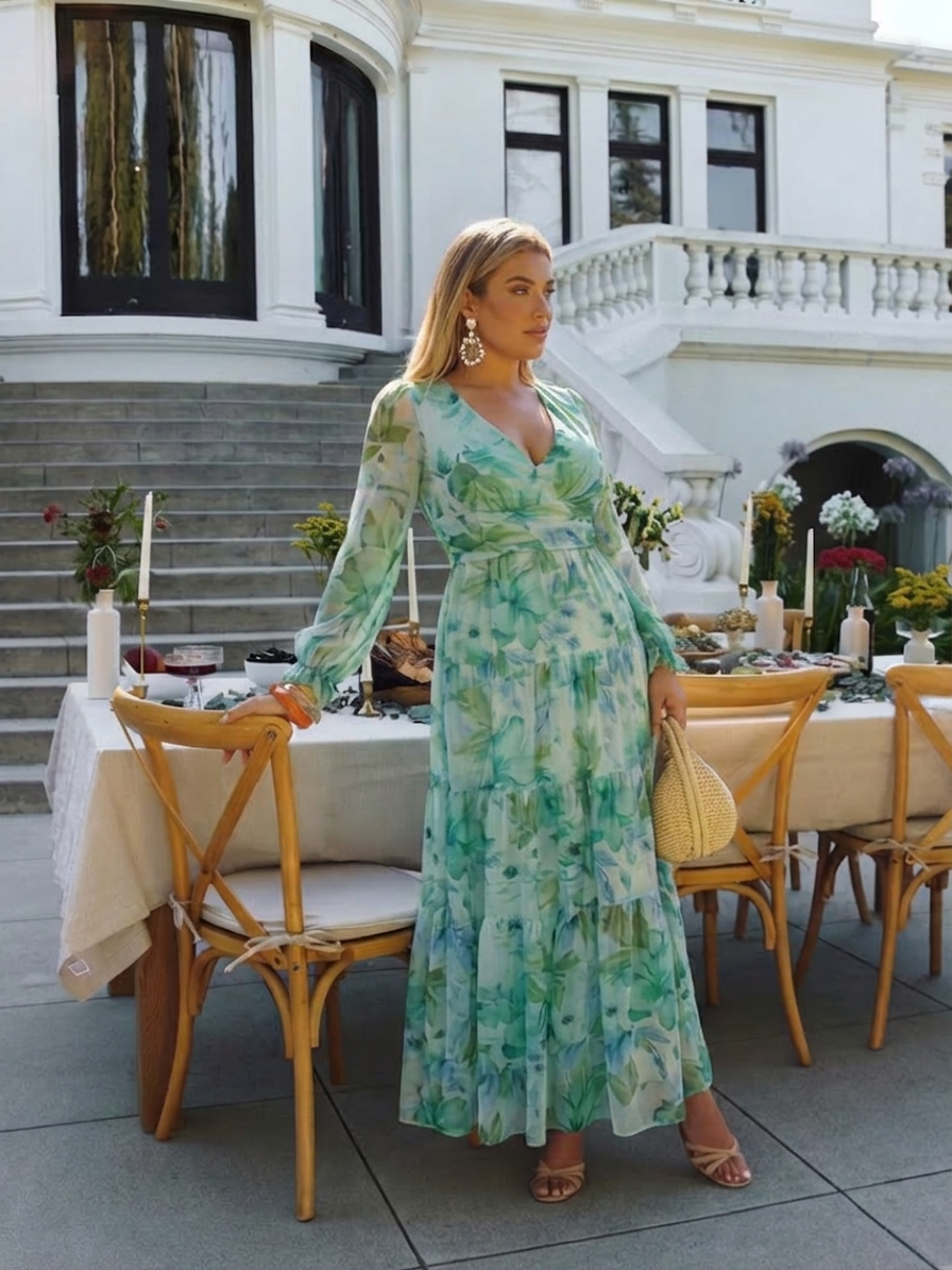 Althea | Vestido Maxi Floral Manga Larga