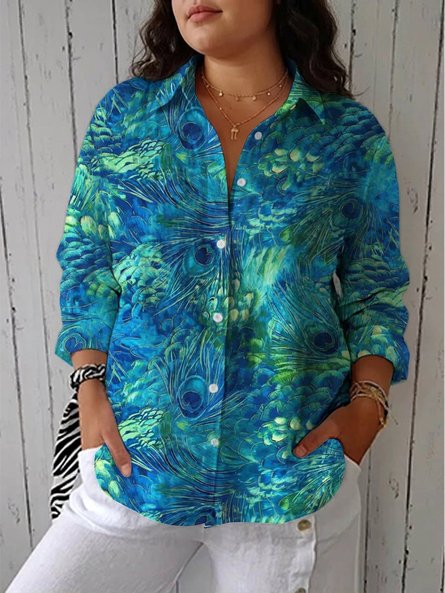 Prenda Patricia – Blue Nature Print Blouse