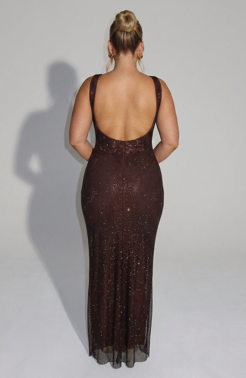 Vestido Largo Granate Petra