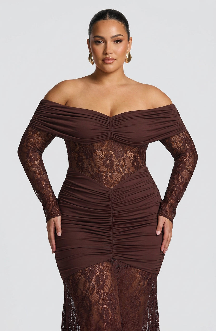 Vestido Largo Granate Sauline
