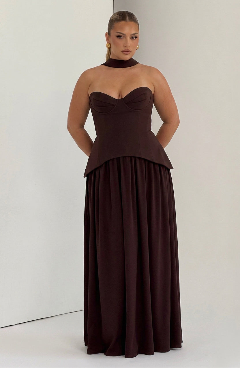 Vestido Largo Granate Vietta