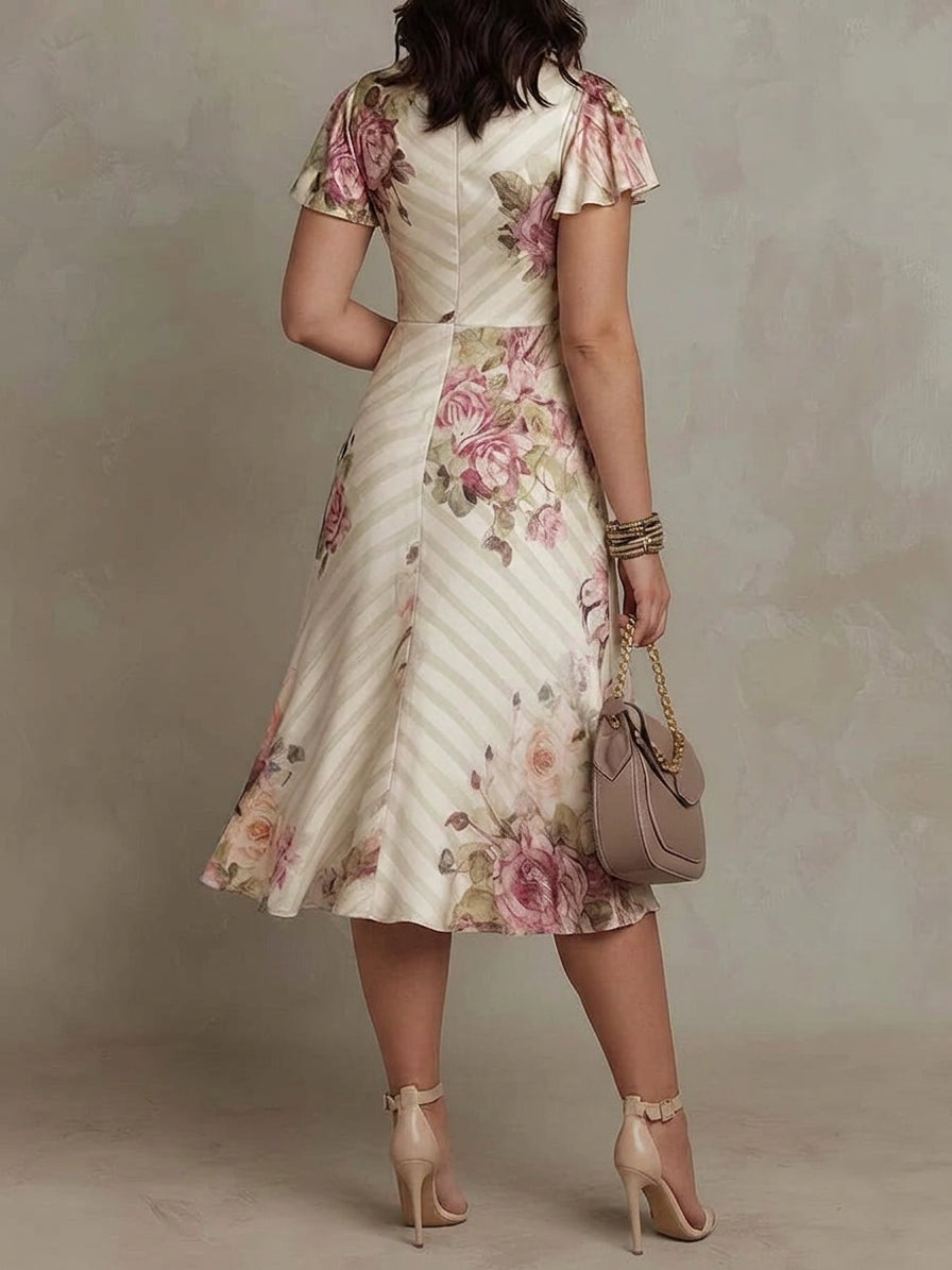 Vestido Midi Floral Vintage Margaret