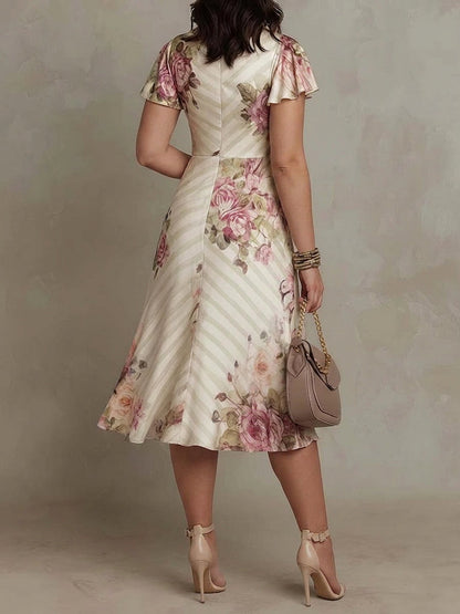 Vestido Midi Floral Vintage Margaret