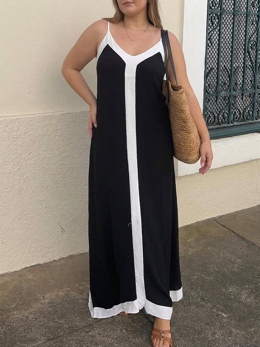 Vestido Midi Color Block Nancy