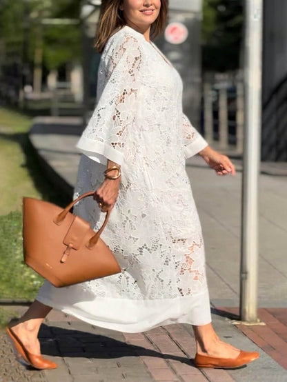 Vestido Midi Floral con Escote en V Willow