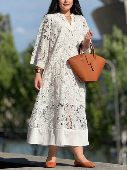 Vestido Midi Floral con Escote en V Willow