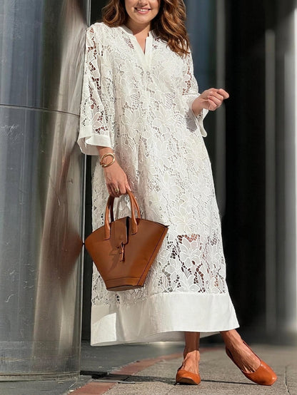 Vestido Midi Floral con Escote en V Willow