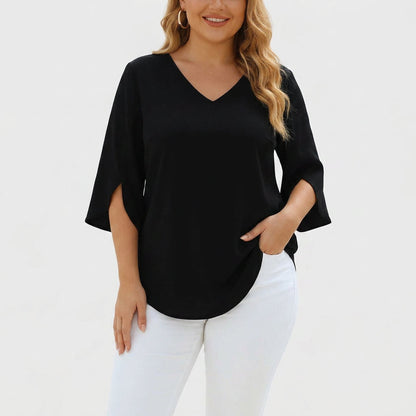 Blusa Sofisticada con Escote en V Violetta
