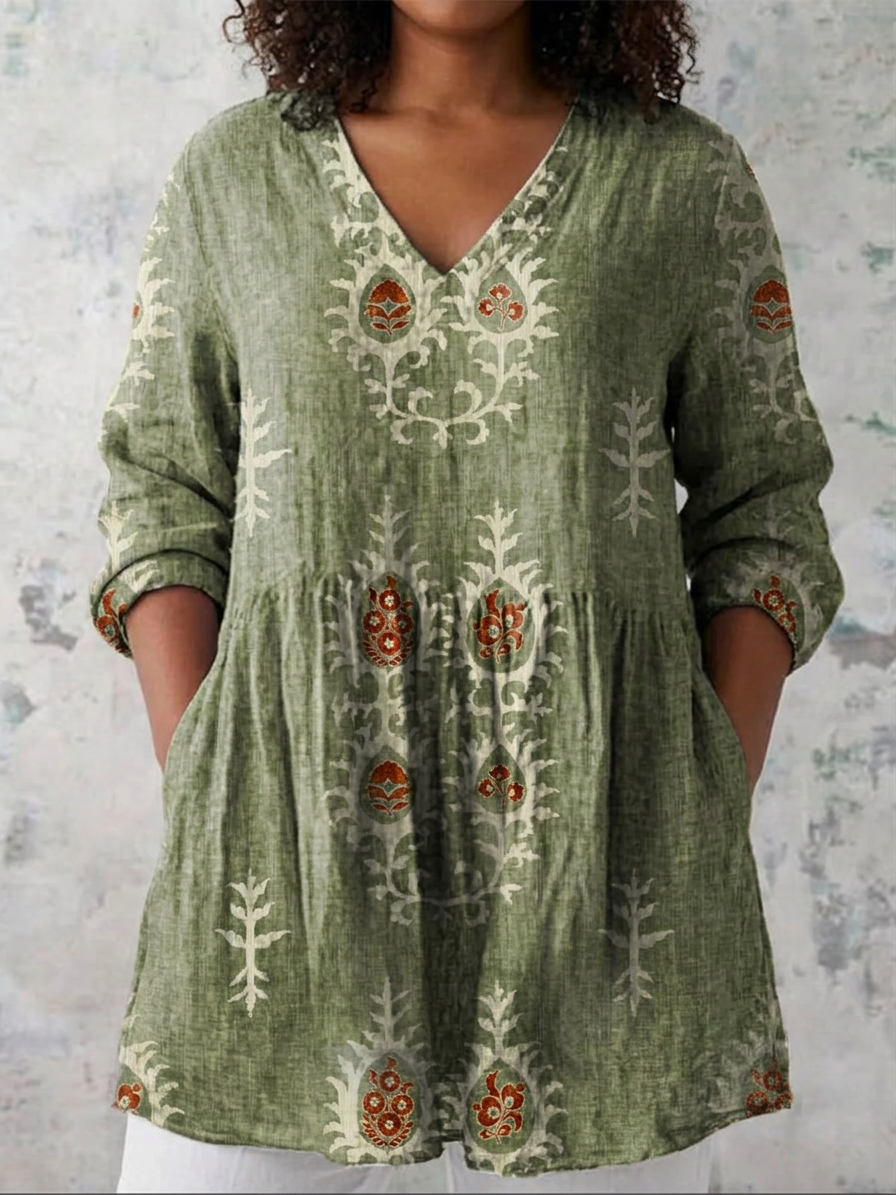 Blusa Larga con Escote en V Elise