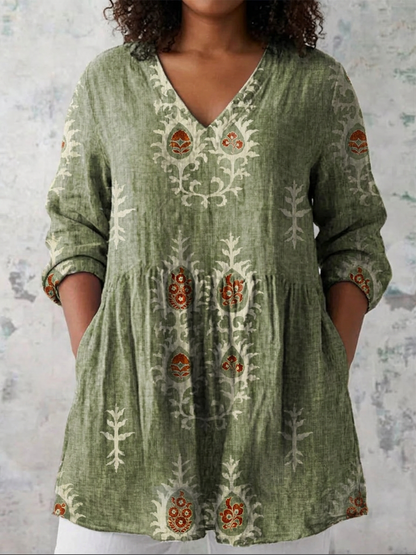 Blusa Larga con Escote en V Elise