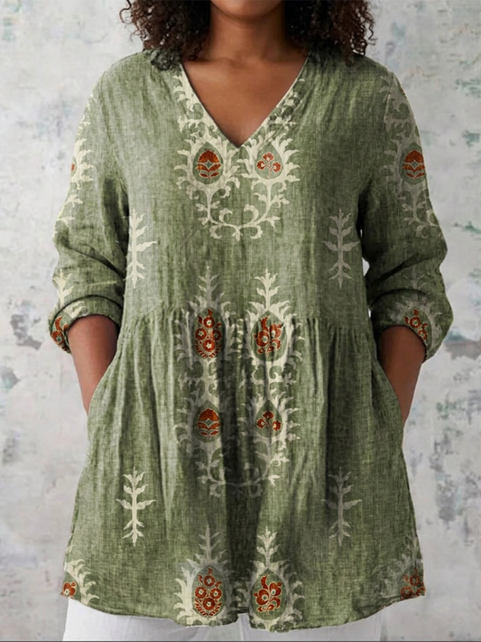 Blusa Larga con Escote en V Elise