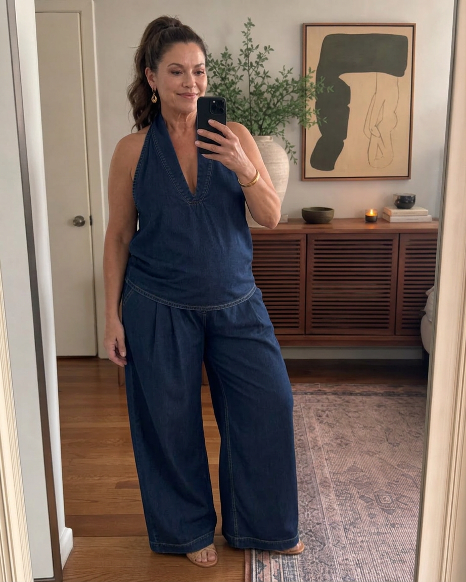 Conjunto de Pantalón Escote Halter Zorelle