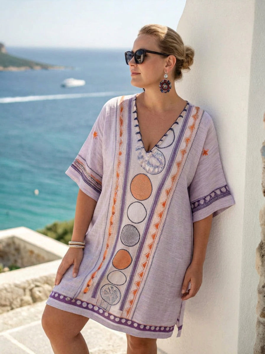 Lavira | Vestido Mini Bordado Playero