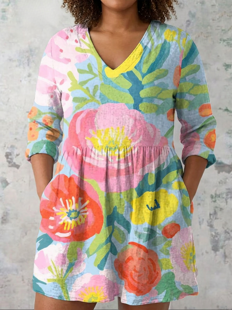 Blusa Larga con Escote en V Helene