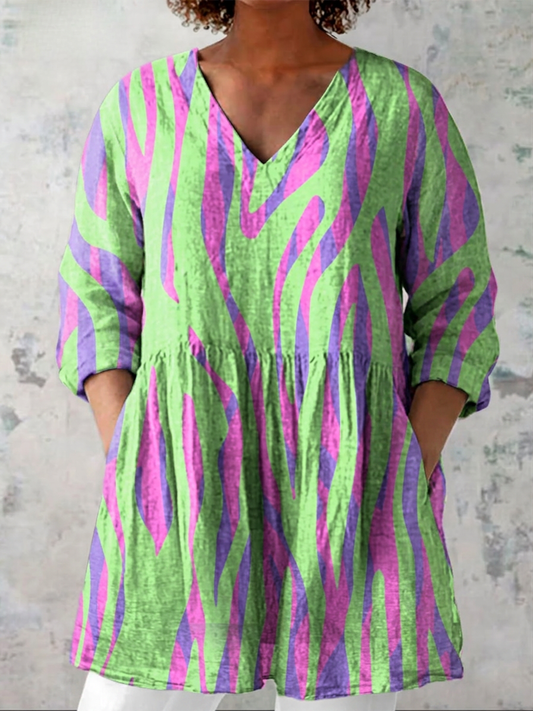 Oceane | Long Blouse with V-Neck