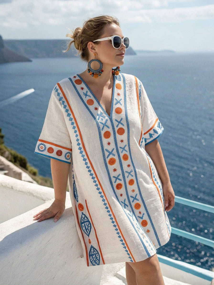 Ocevara | Vestido Mini Bordado Playero