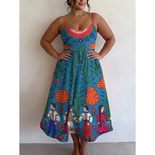 Velorina | Vestido Midi Jardín Folk