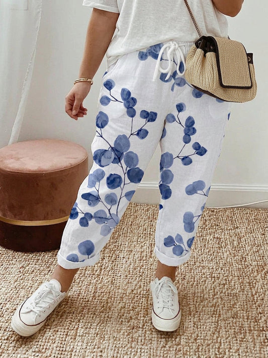 Bluemora | Pantalones Relajados con Estampado Botánico