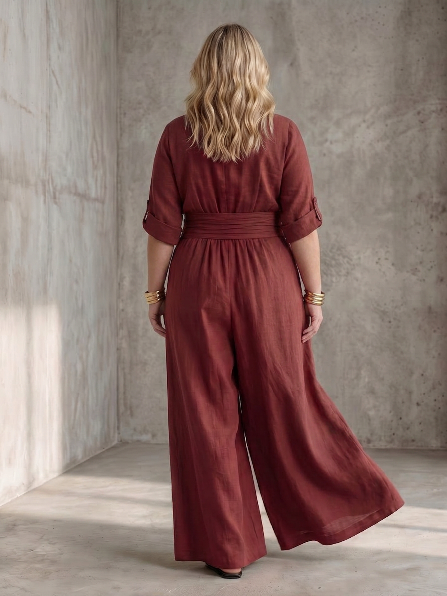 Wanda | Mono de Pierna Ancha con Cruce en el Pecho