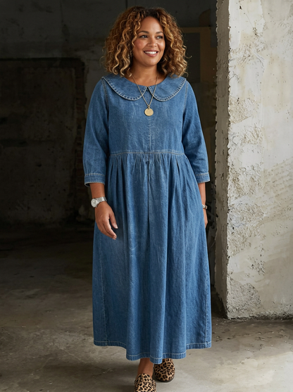 Vestido Vaquero con Cuello Bebé Clara
