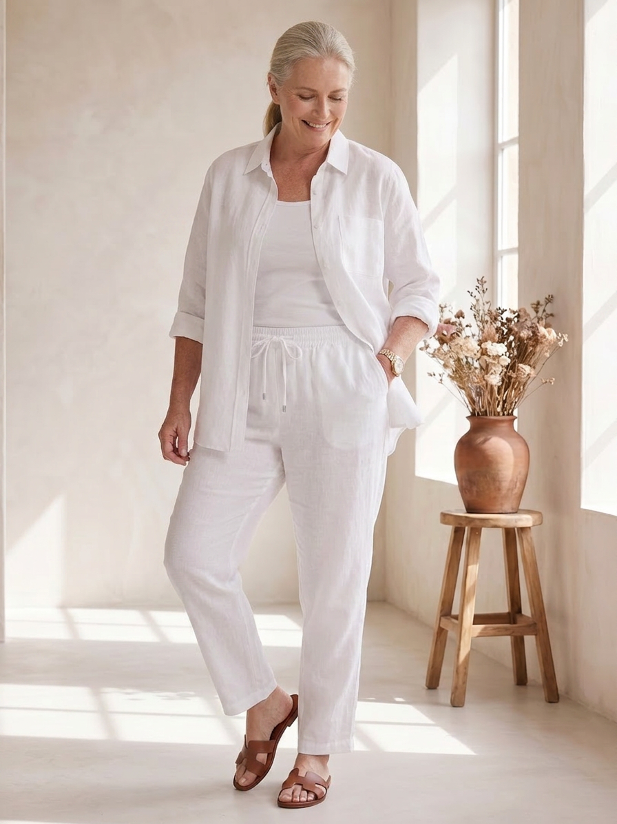 Noor | Conjunto Camisa Manga Larga y Pantalón Recto