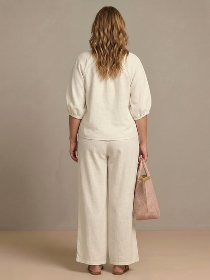 Natalia | Conjunto Top Globo con Cremallera y Pantalón Ancho