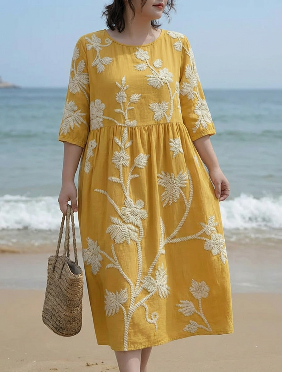 Vestido Midi Estampado Floral Yassy