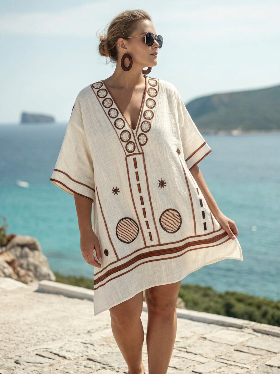 Alvora | Vestido Mini Bordado Playero