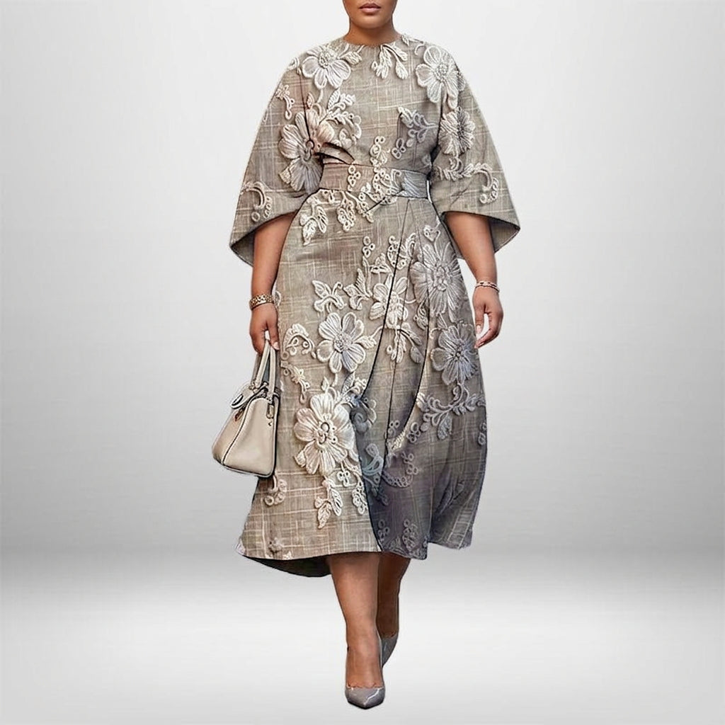 Althea | Vestido Midi Bordado Floral