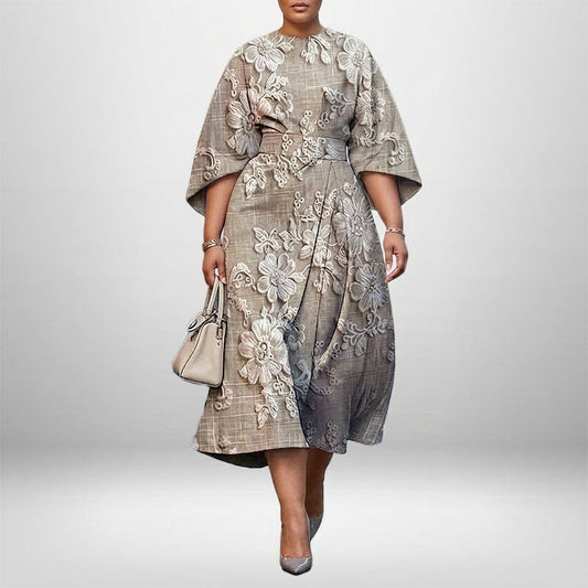 Althea | Vestido Midi Bordado Floral