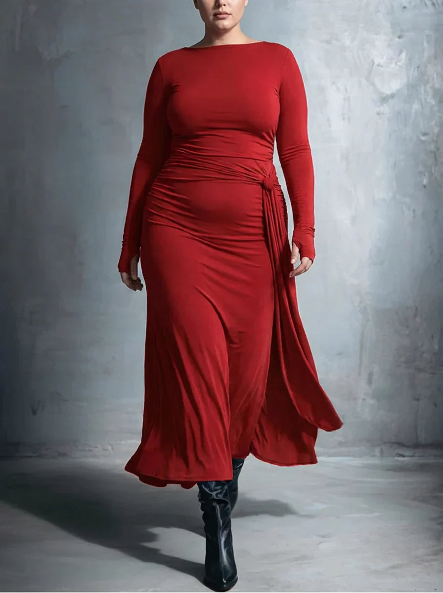 NAIARA | VESTIDO MAXI CON NUDO LATERAL