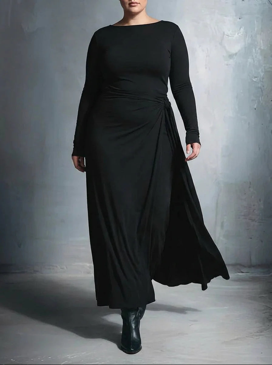 NAIARA | VESTIDO MAXI CON NUDO LATERAL