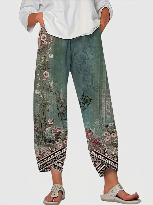 Pantalón Capri Floral Vintage Natasha