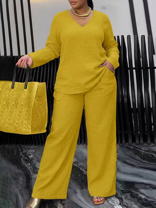Conjunto Coordinado de Algodón con Escote en V Isabella
