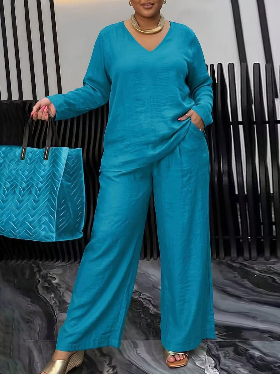 Conjunto Coordinado de Algodón con Escote en V Faith