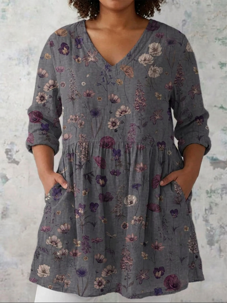 Blusa de Manga Larga con Escote en V Audrey