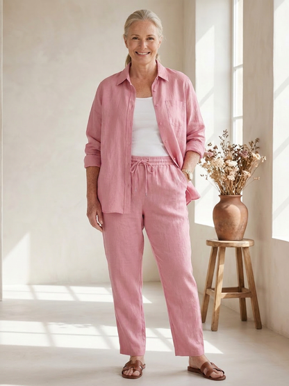 Noor | Conjunto Camisa Manga Larga y Pantalón Recto