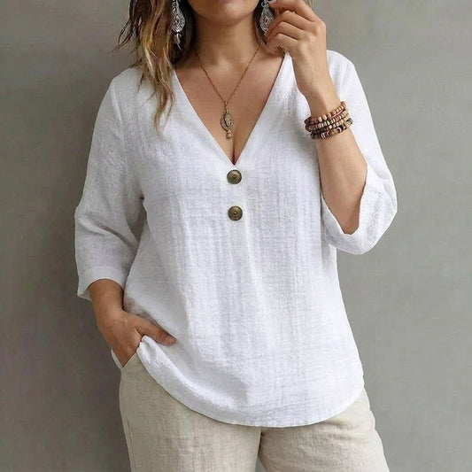 Sofia | Blusa Casual de Color Uniforme