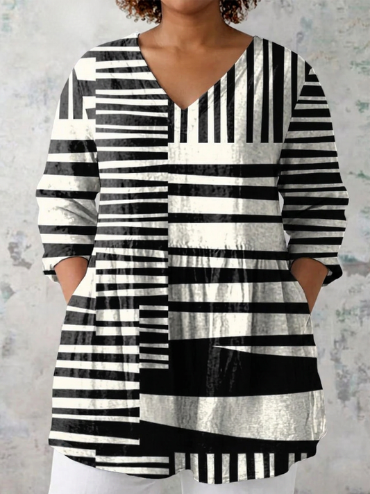 Blusa Larga con Escote en V Sophie