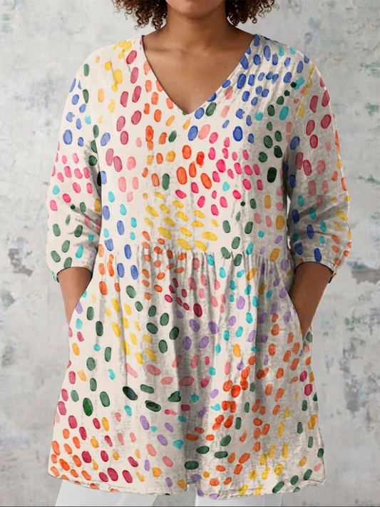 Blusa Larga con Escote en V Pauline