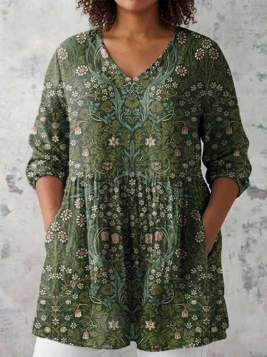 Blusa Larga con Escote en V Julie