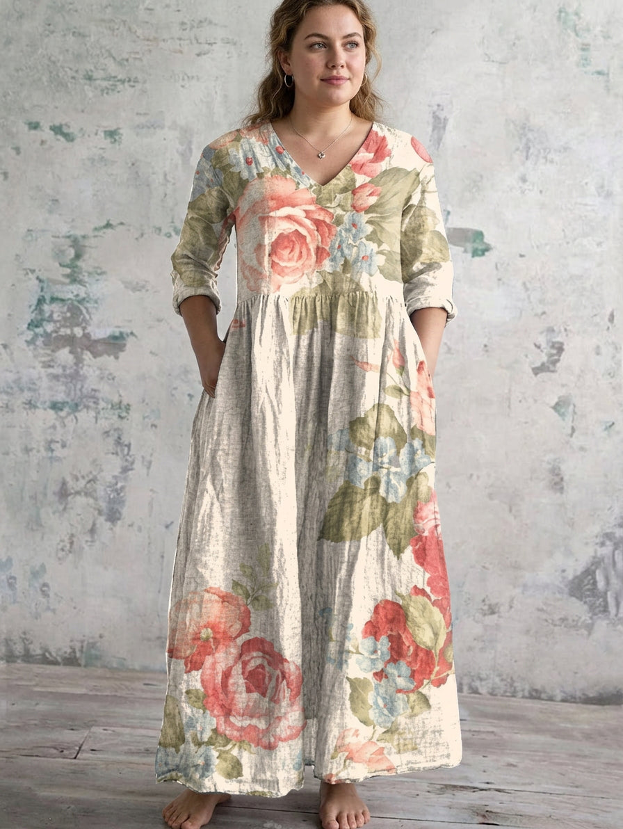 Vestido Largo Rosa Empolvada Elowen