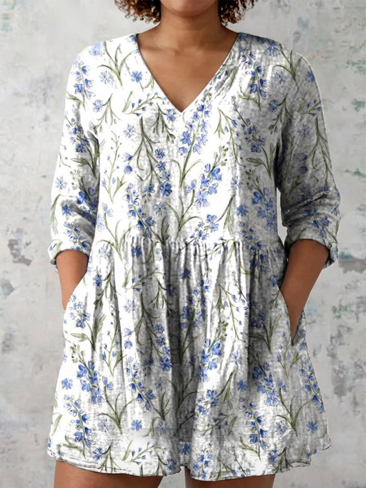 Blusa Larga con Escote en V Jeanne